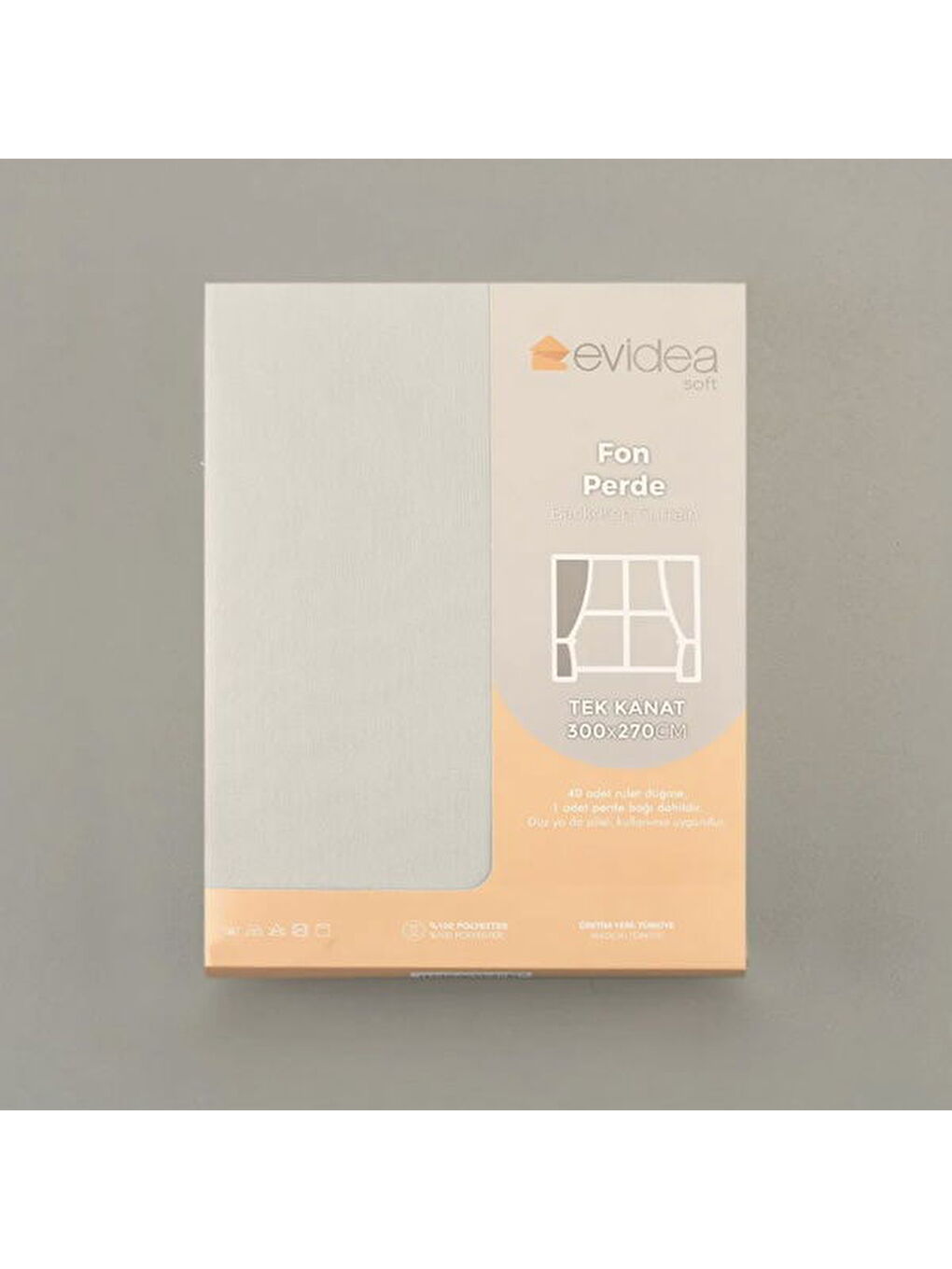 Bej Soft Mori Fon Perde - Taş - 300x270 cm-5