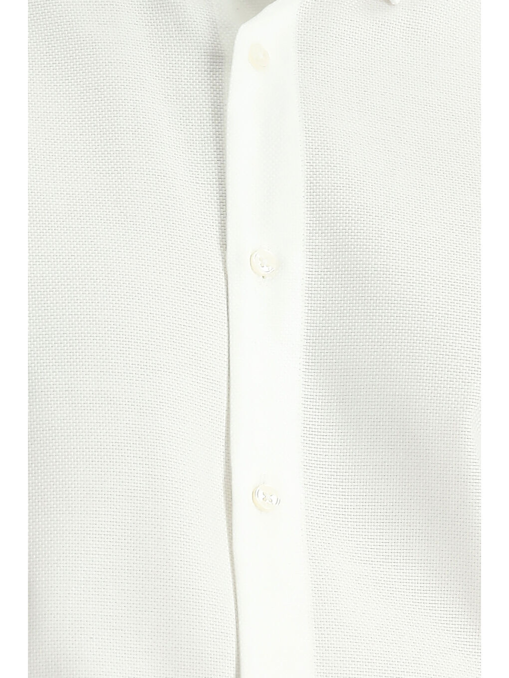 Beyaz Uzun Kol Regular Fit Desenli Pamuk Oxford Gömlek-4