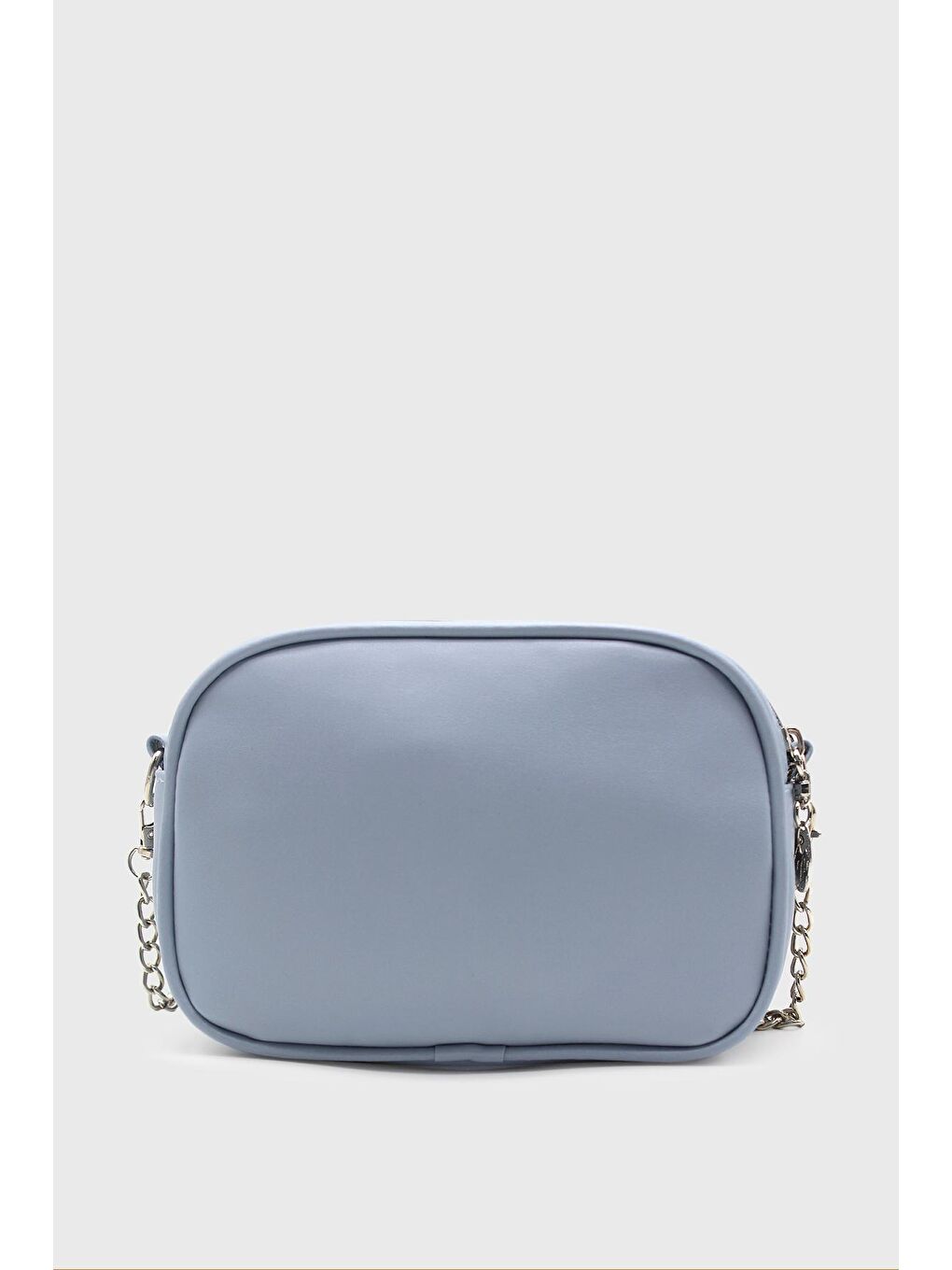 Mavi Kadın Çift Fermuarlı Zincir Saplı Çanta-3