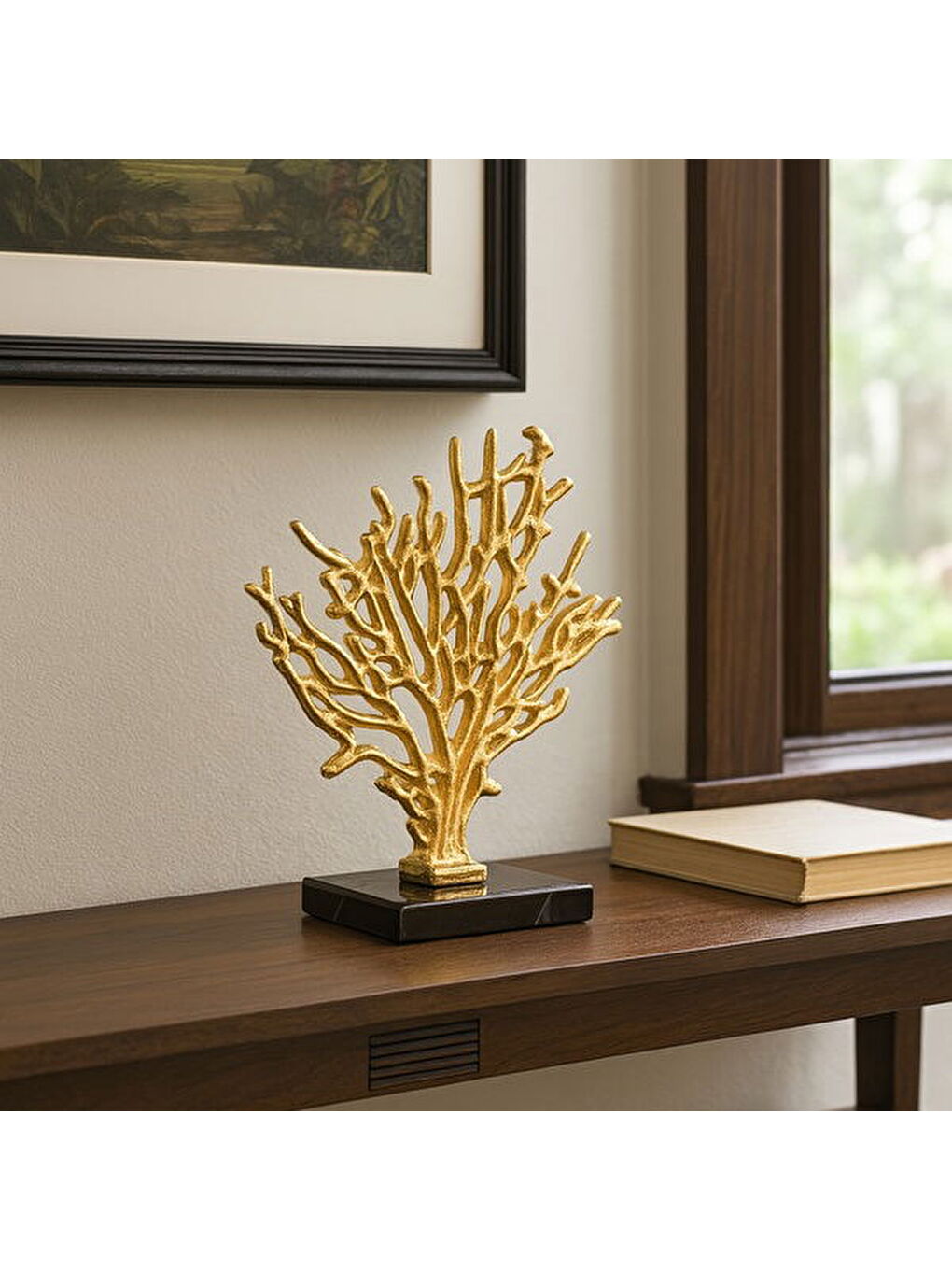 Sarı Deco Corallo Dekor - Gold - 34 cm