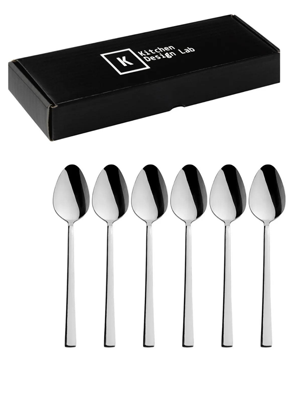 Gri Parlak Gümüş Tatlı Kaşığı Seti 6 Adet-2