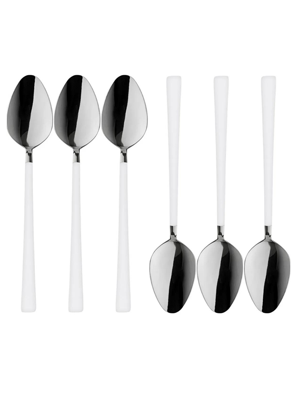 Parlak Gümüş Beyaz Tatlı Dondurma Kaşığı 6 Ade-1