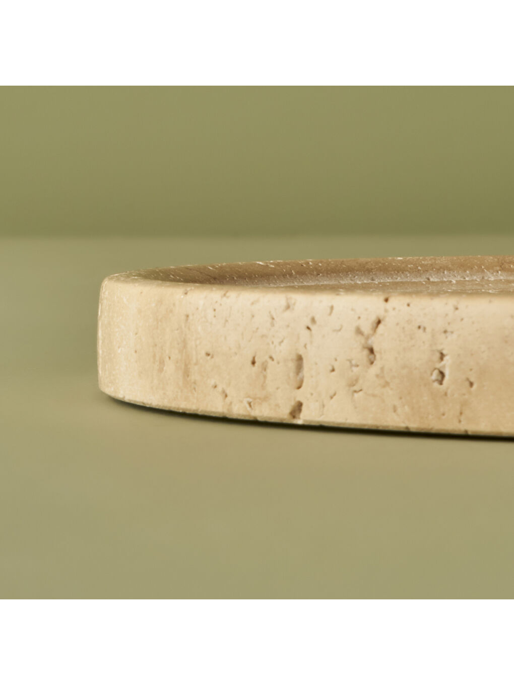 Bej Ephesus Traverten Yuvarlak Dekoratif Tabak Naturel (20x4 cm)-3