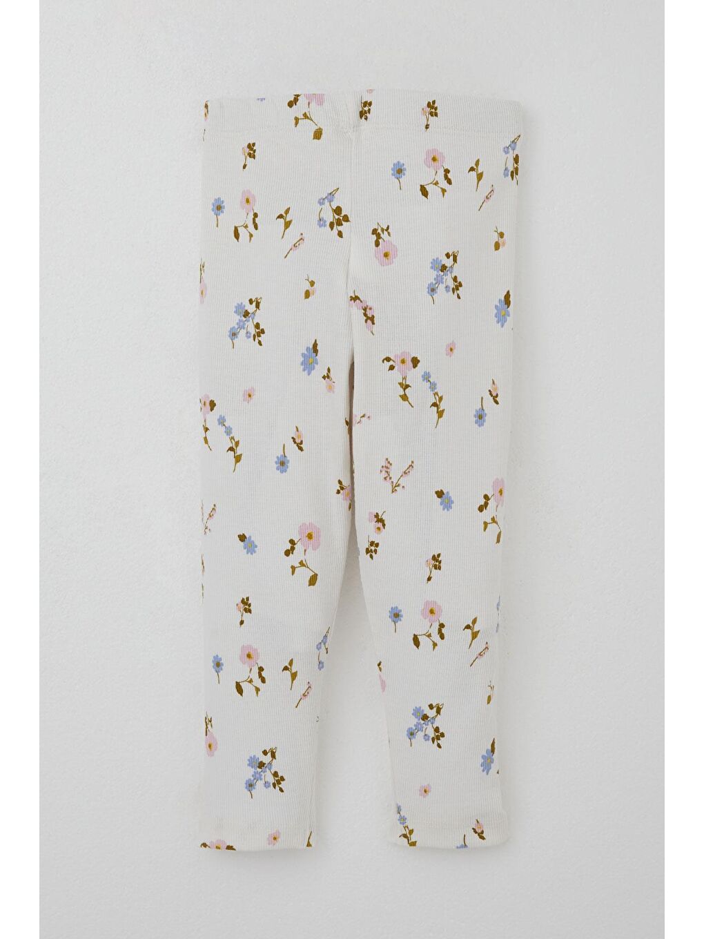 Kız Çocuk Taytlı Takım Çiçek Desenli Kolları Fırfır Detaylı Ekru (2-6 Yaş)-10