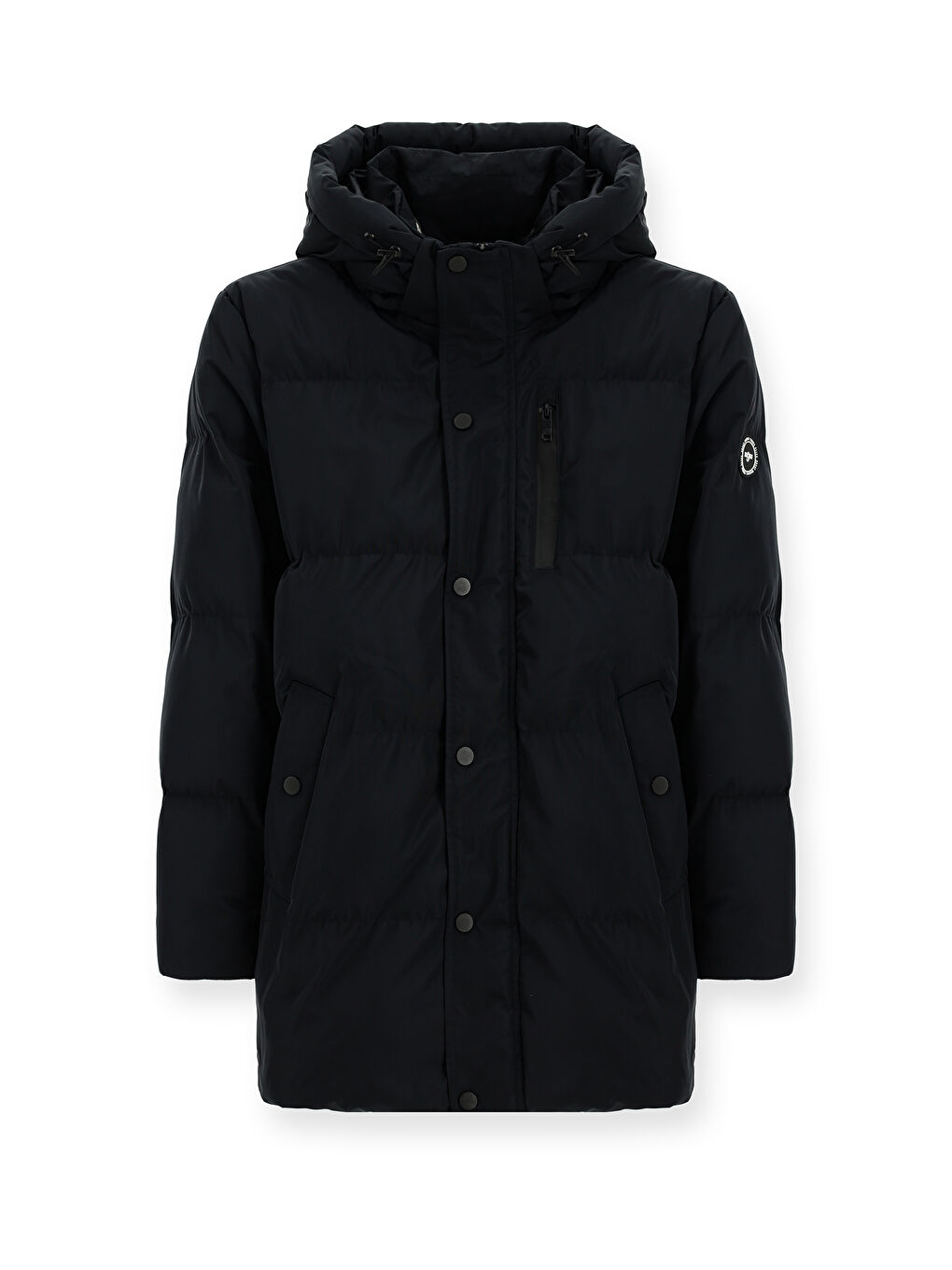 Lacivert Kapüşonlu Spor Şişme Mont-7