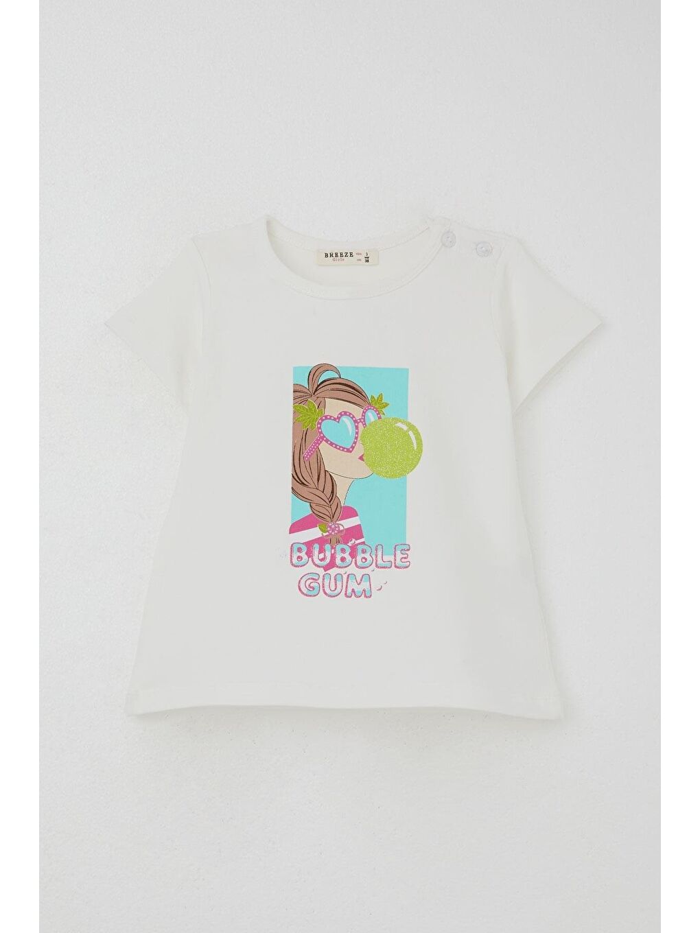 Kız Çocuk Taytlı Takım Sakız Kraliçesi Kız Baskılı Ekru (1.5-5 Yaş)-2