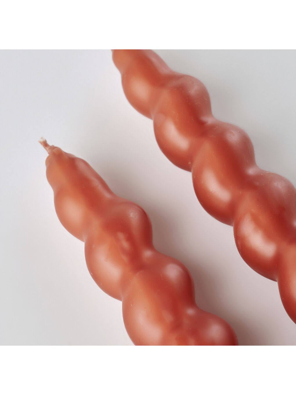 Kahverengi Hill Burgulu Şamdan Mum 2'li Kiremit (18x2 cm)-2