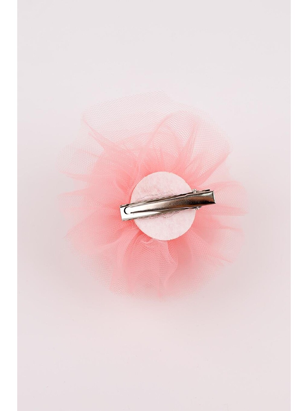 Pembe Somon  Tül Çiçek Kız Çocuk Klips Toka-1