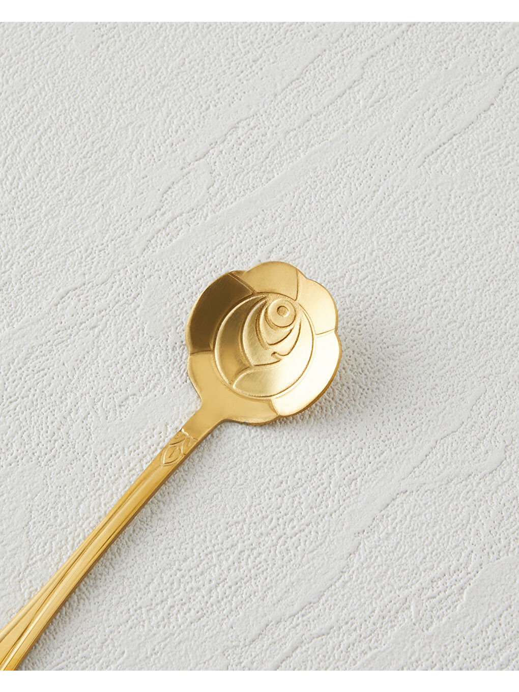 Sarı Luxe Flora Paslanmaz Çelik Tatlı Kaşığı 4 Parça Gold-2