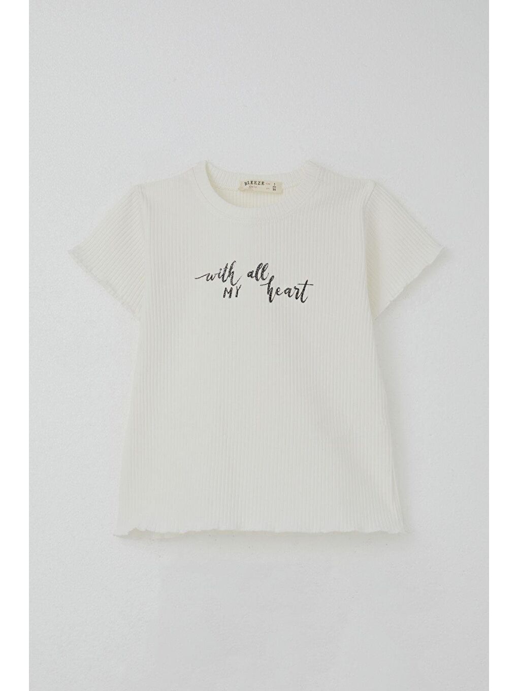 Kız Çocuk Taytlı Takım Simli Yazı Baskılı Ekru (1.5-5 Yaş)-3