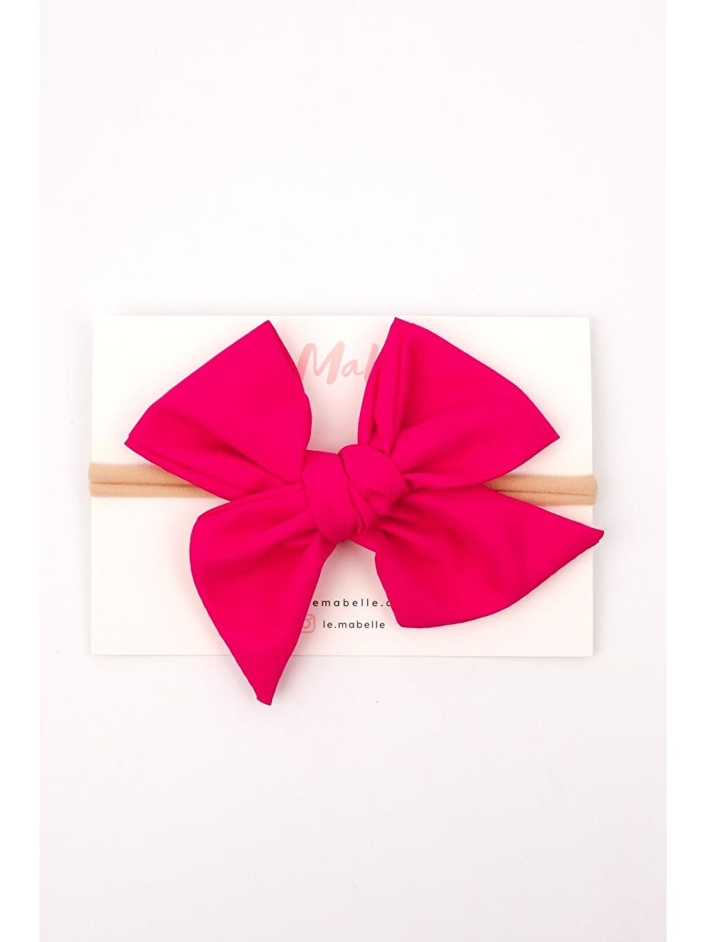 Fuşya  Parlak Fiyonk Kız Çocuk Saç Bandı