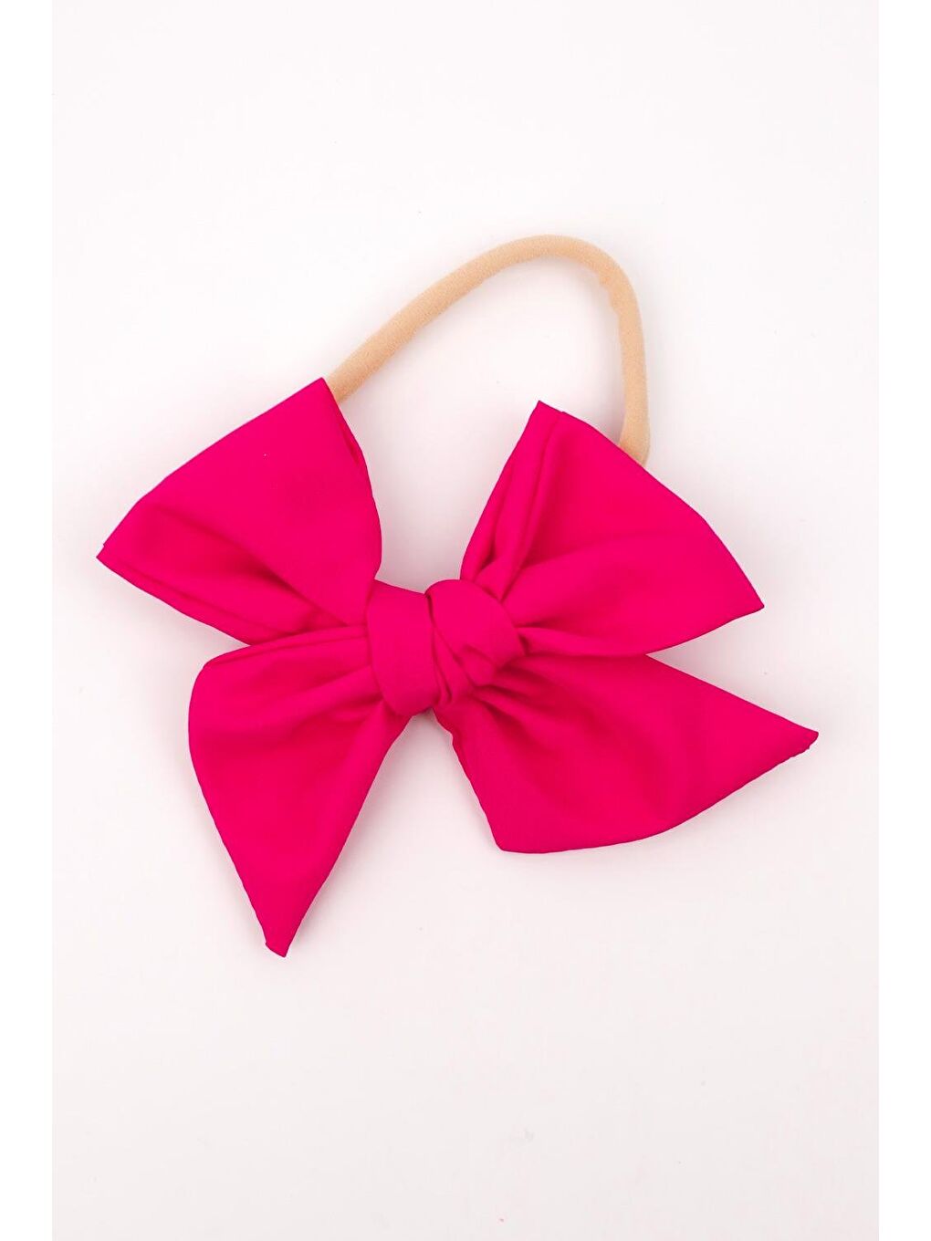 Fuşya  Parlak Fiyonk Kız Çocuk Saç Bandı-1