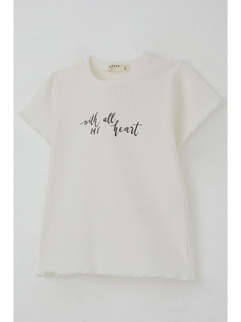 Kız Çocuk Taytlı Takım Simli Yazı Baskılı Ekru (1.5-5 Yaş)-7