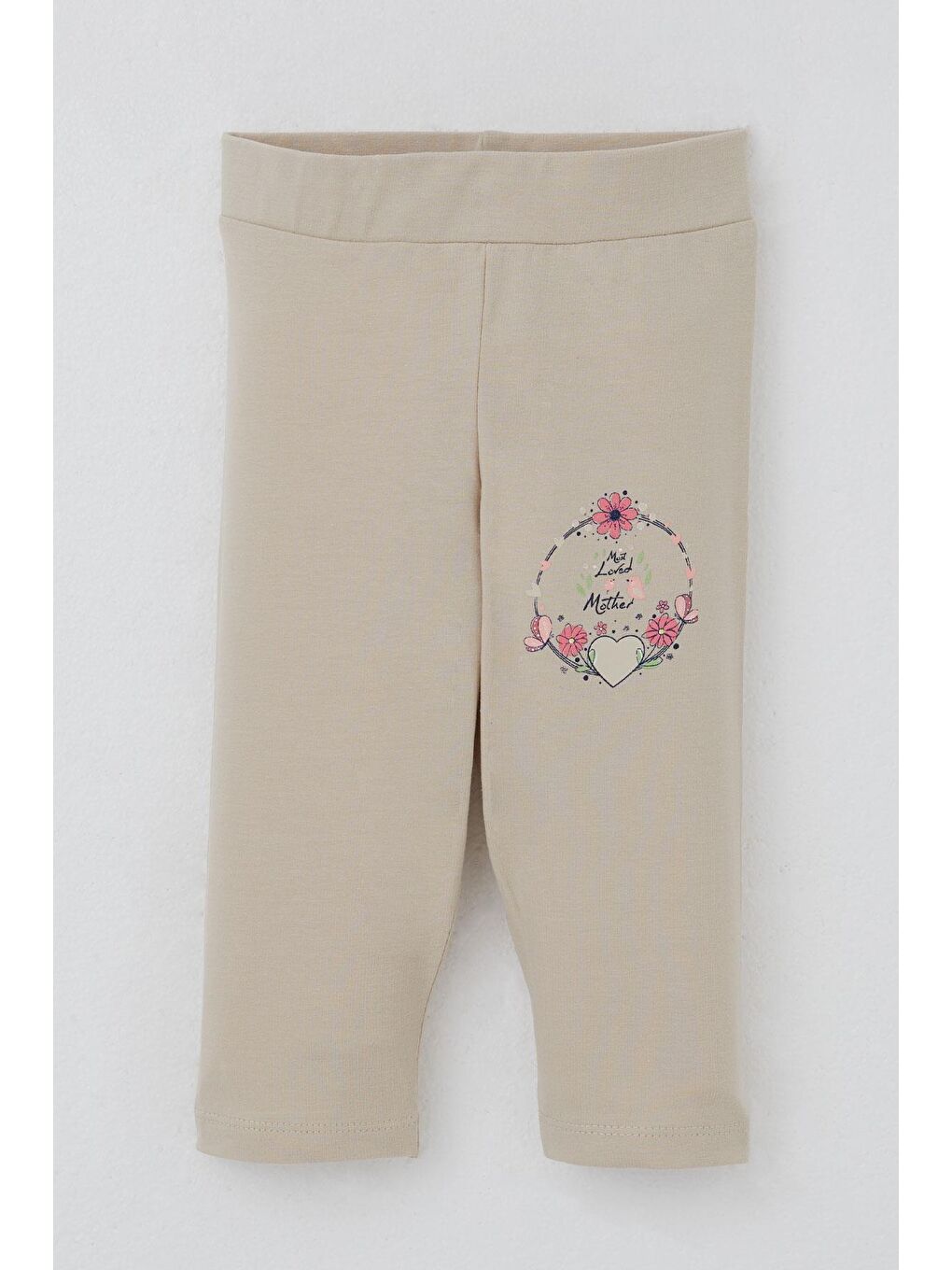 Kız Çocuk Kapri Taytlı Takım Anne Sevgisi Temalı Çiçek Baskılı Ekru (1.5-3 Yaş)-8