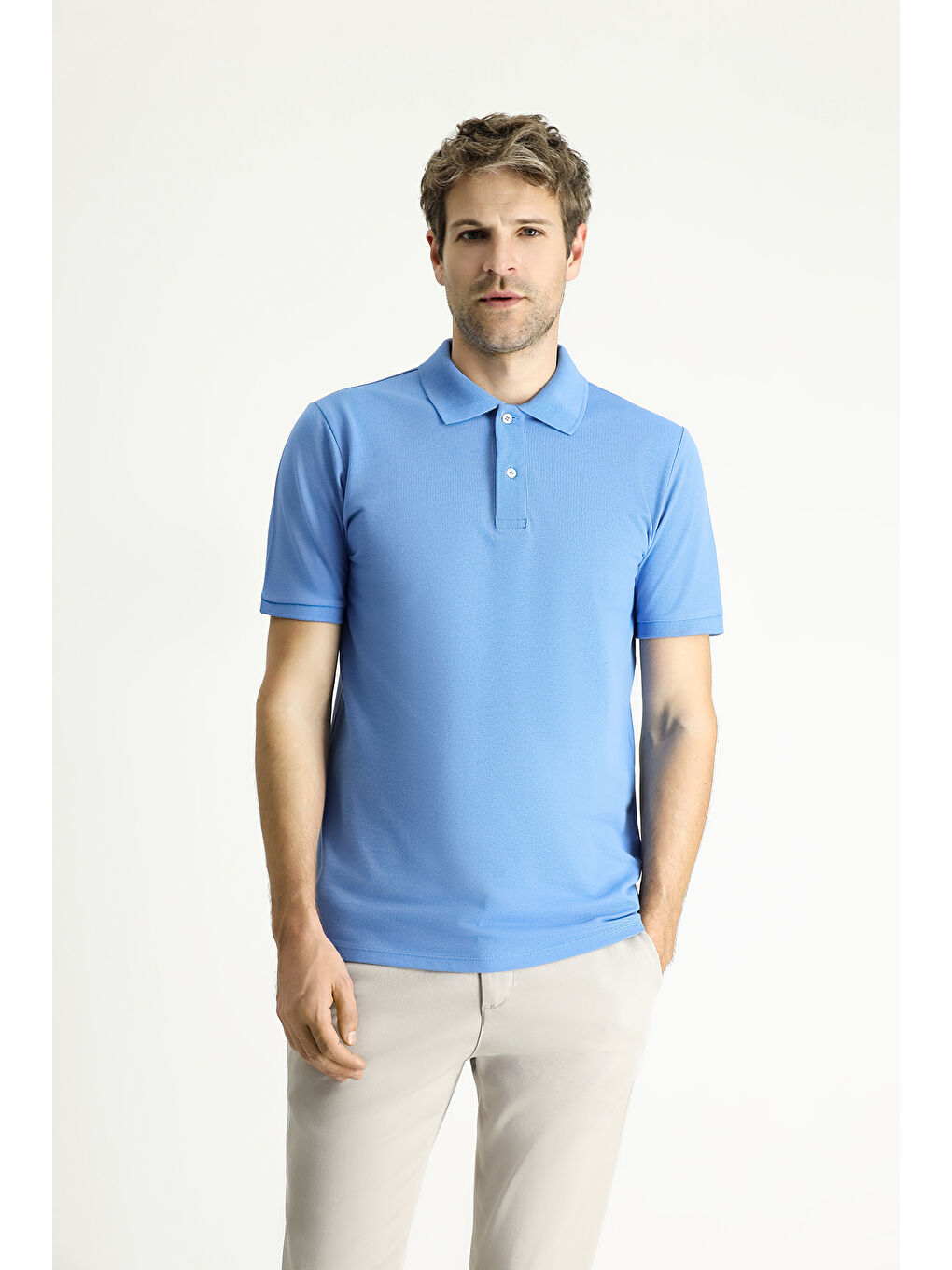 Mavi Polo Yaka Regular Fit Nakışlı Pamuk %100 Pamuk Tişört-2