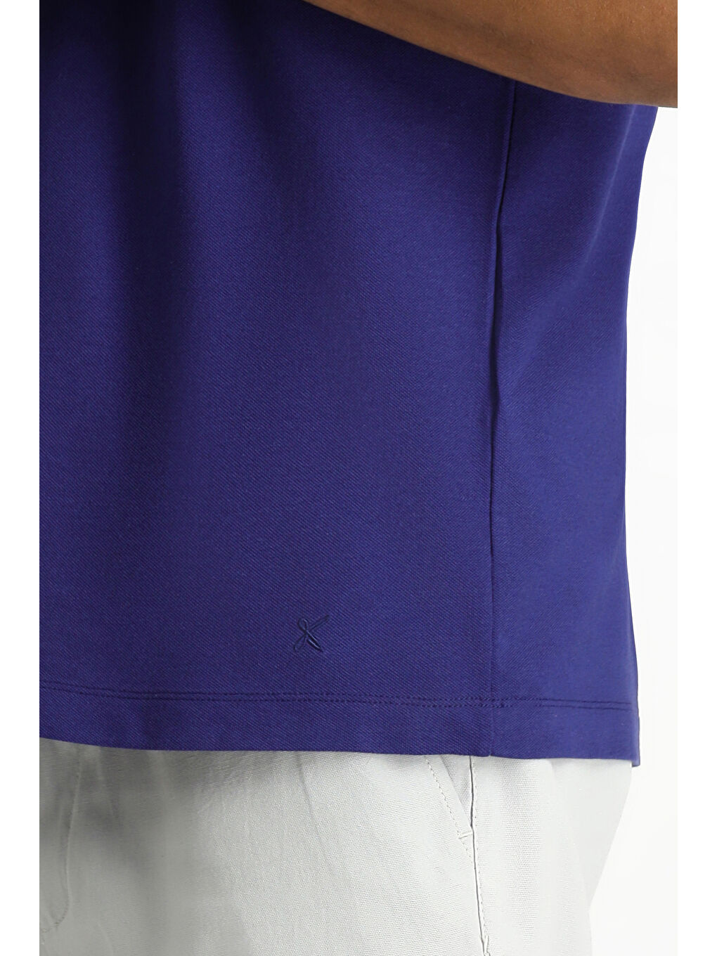 Lacivert Polo Yaka Regular Fit Nakışlı Pamuk %100 Pamuk Tişört-6