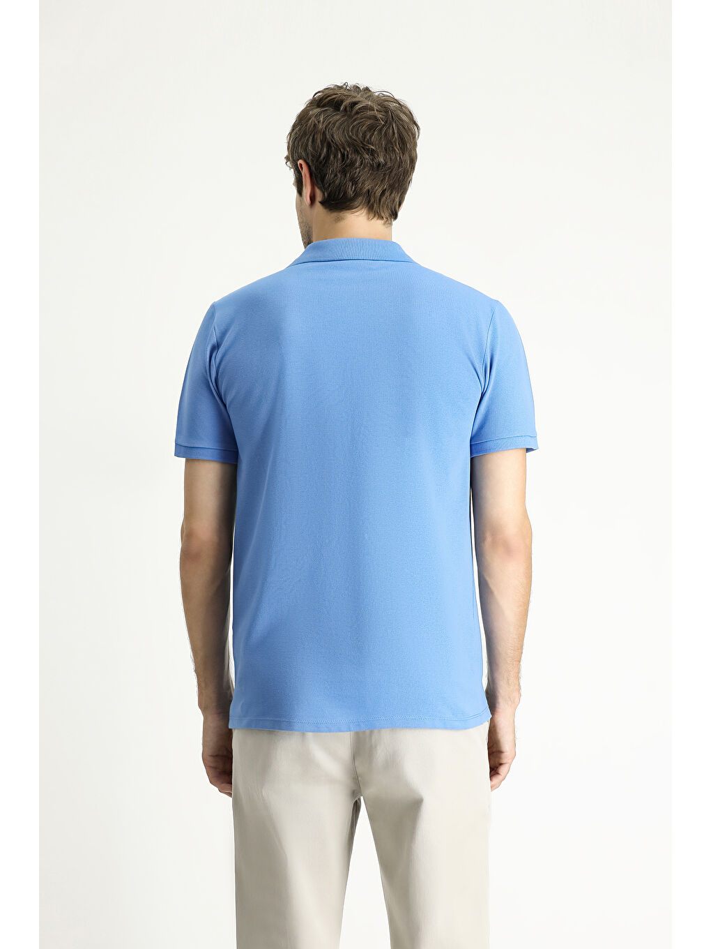 Mavi Polo Yaka Regular Fit Nakışlı Pamuk %100 Pamuk Tişört-4