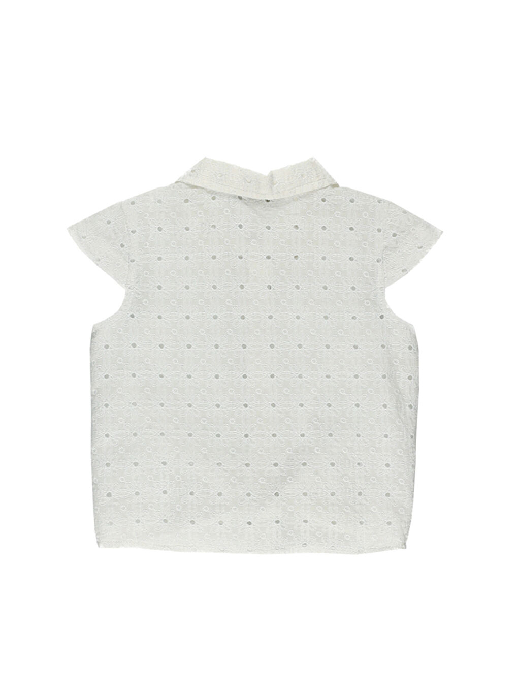 Ekru Kız Bebek Önden Bağlamalı Gömlek-1