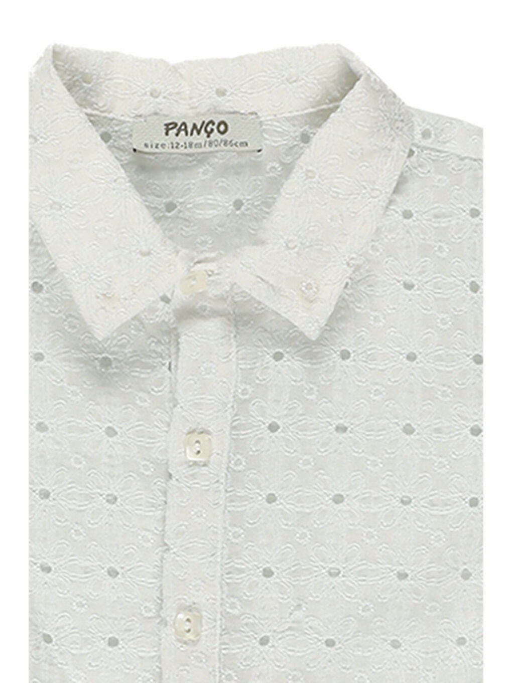 Ekru Kız Bebek Önden Bağlamalı Gömlek-2