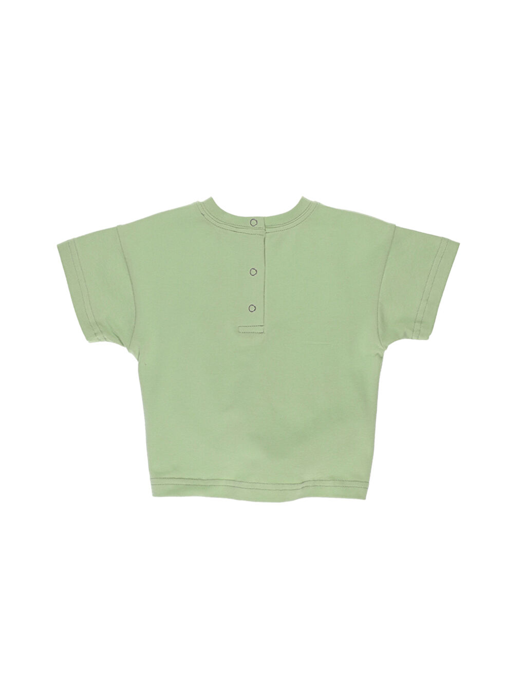 Yeşil Kız Çocuk Baskı Detaylı Tişört-1