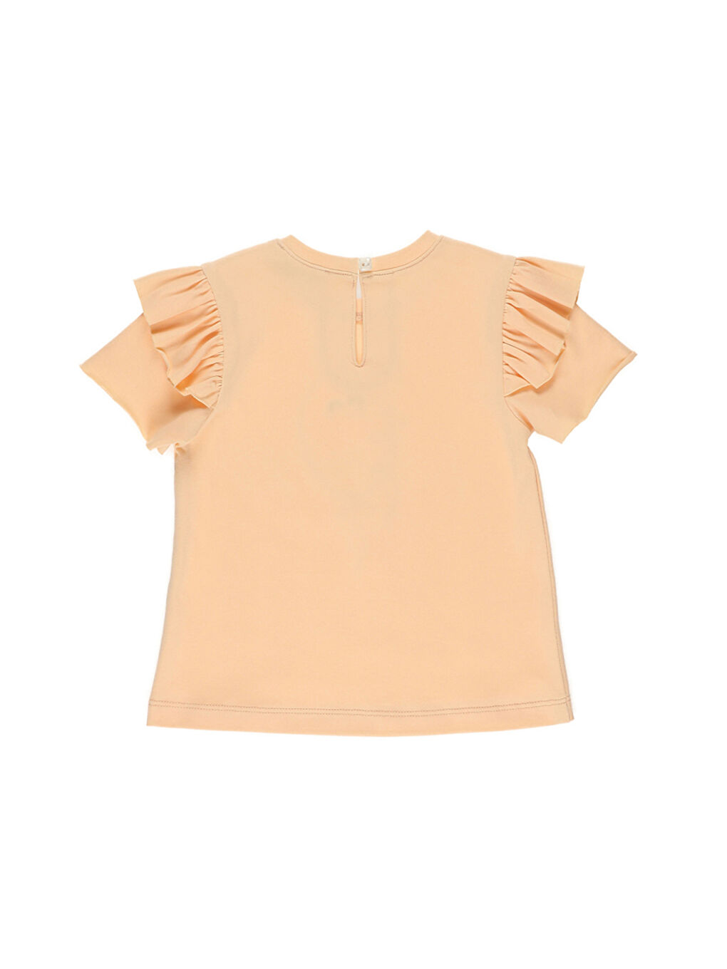 Pembe Kız Bebek Balon Nakışlı Somon Tişört-1