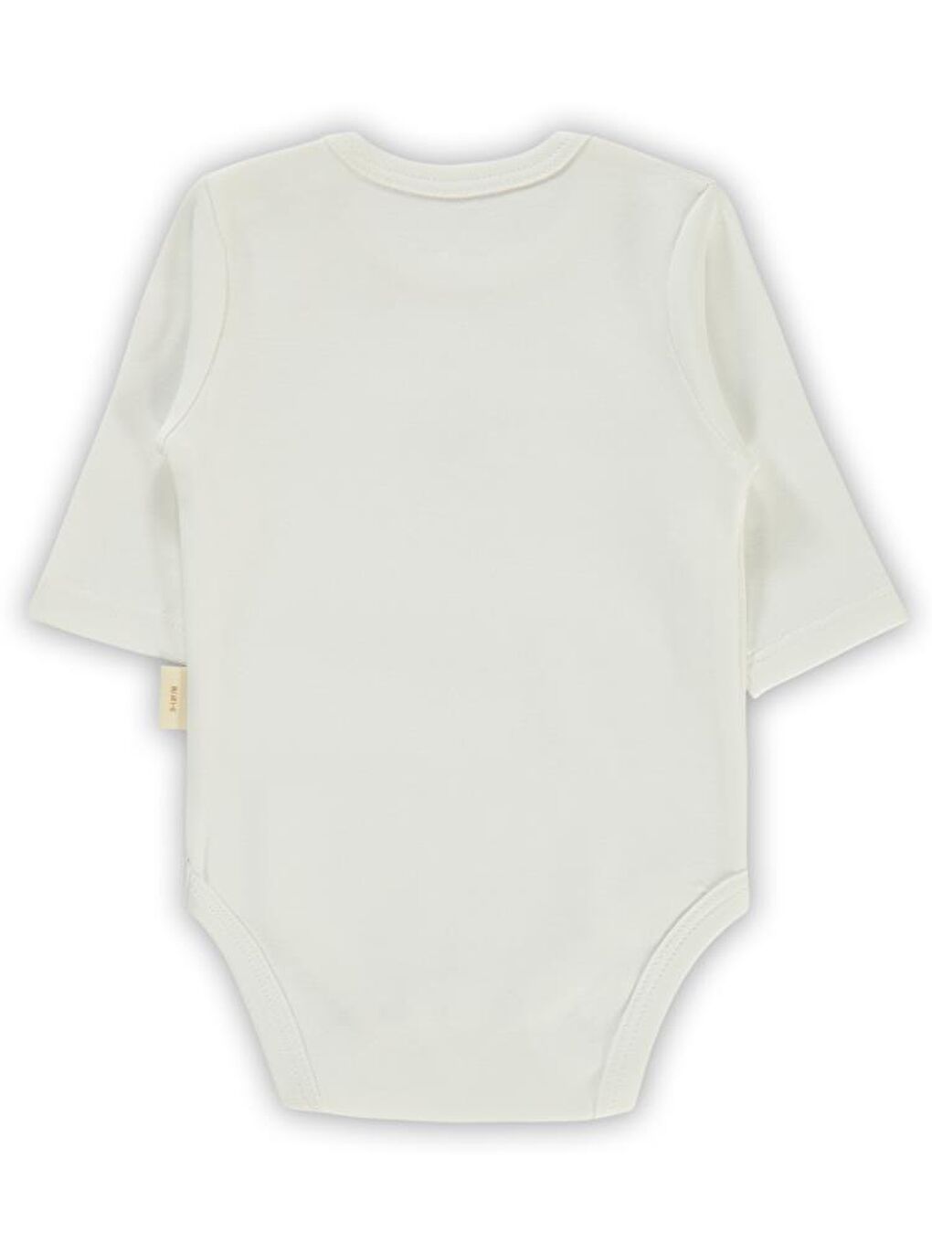 Baby Organik Pamuklu U Kol 0-18 Ay Çıtçıtlı Badi - Ekru 9-12 Ay