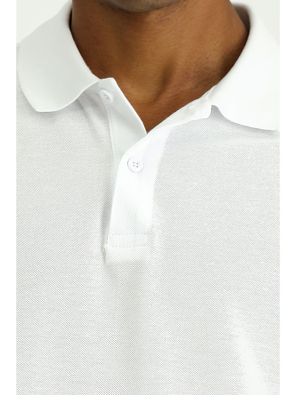 Beyaz Polo Yaka Regular Fit Nakışlı Pamuk %100 Pamuk Tişört-5