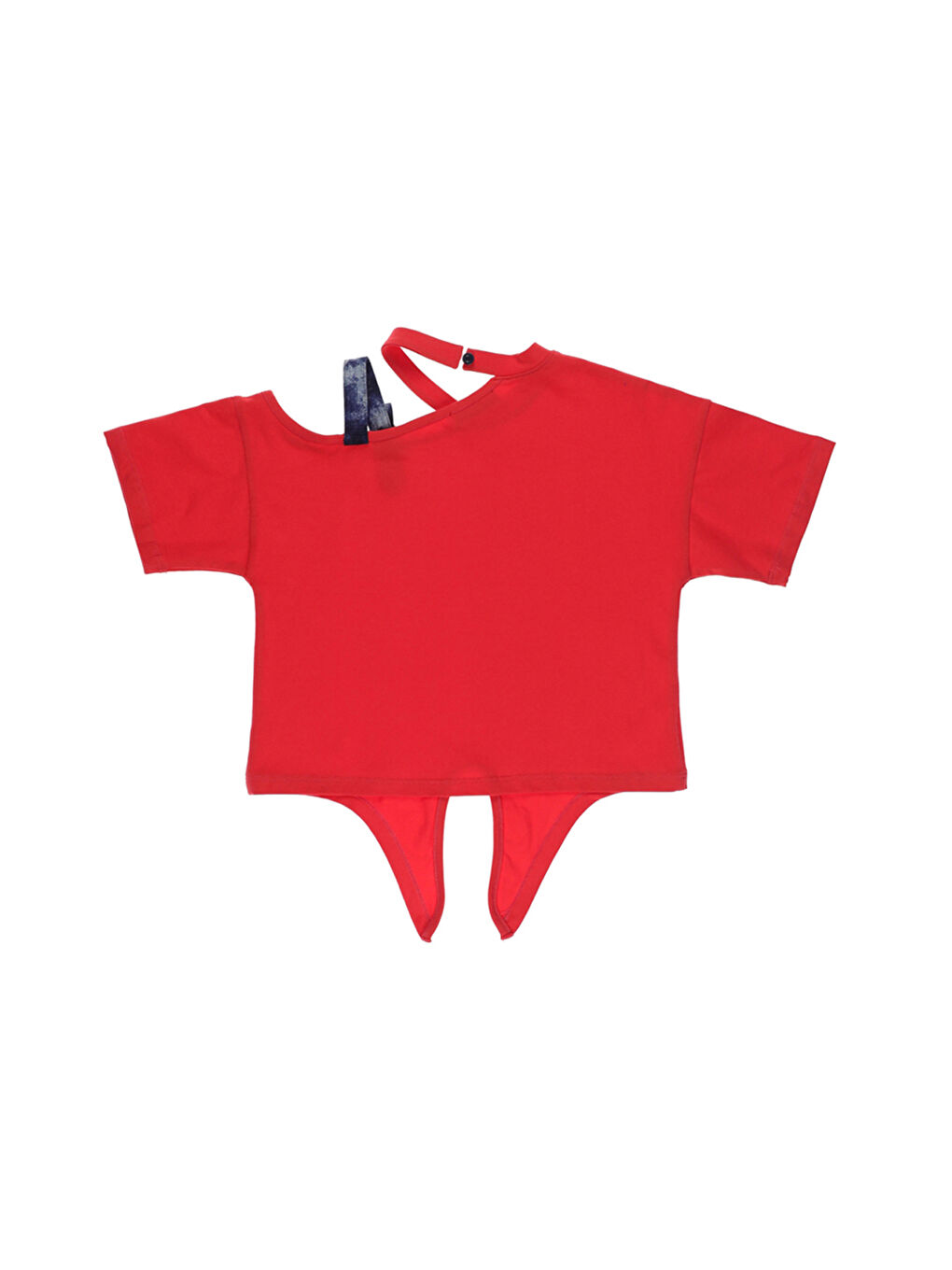 Kız Çocuk Bant Detaylı Kırmızı Tişört-1