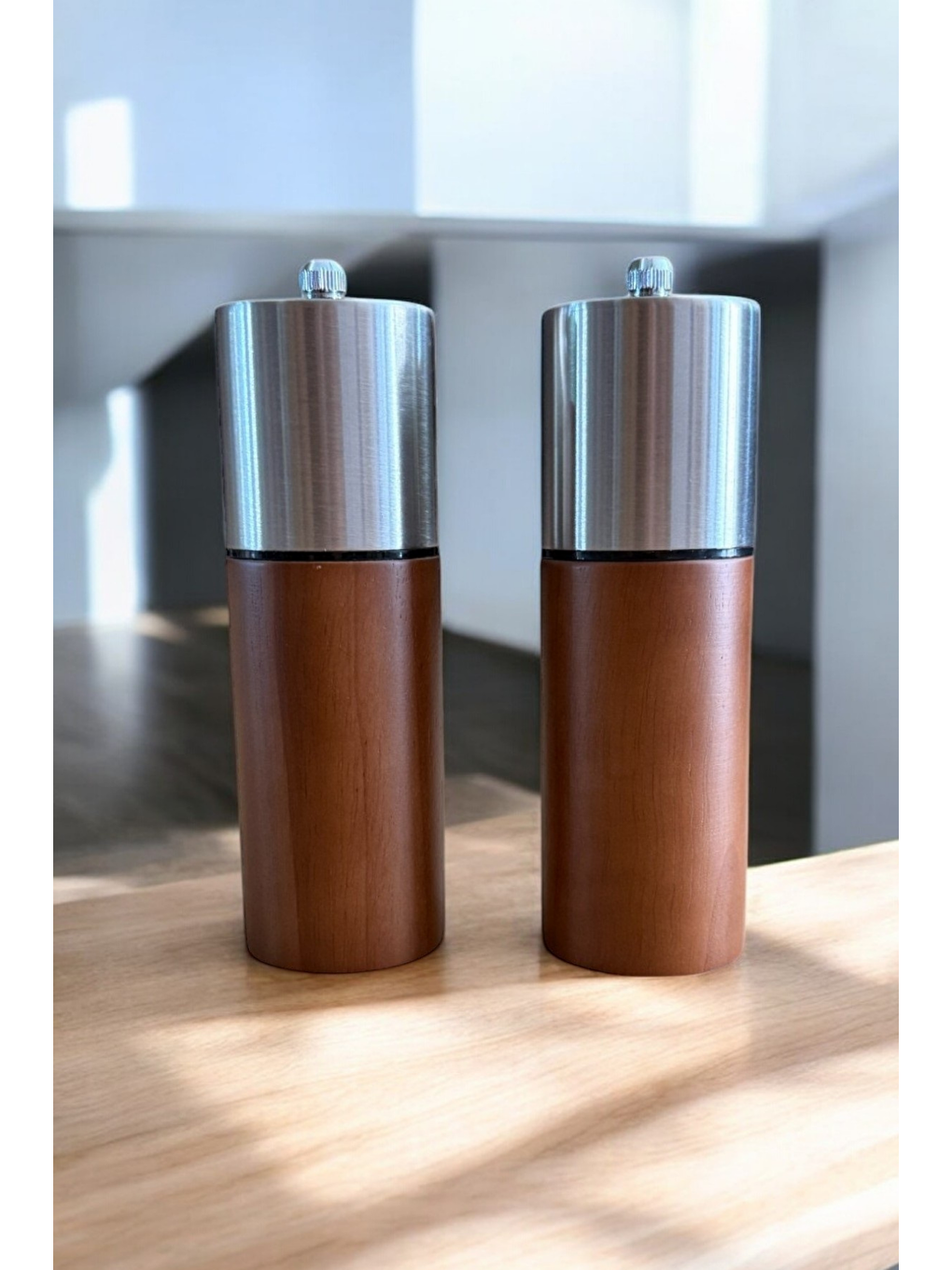 Kahverengi Akasya Komple Ahşap Gövdeli Baharat Öğütücüsü 16 cm2 Adet374-4