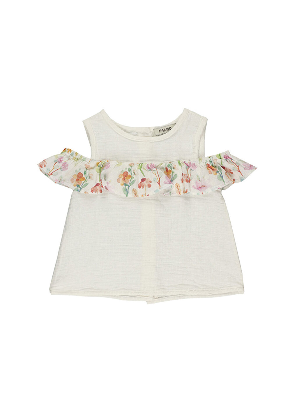 Ekru Kız Çocuk Fırfır Detaylı Bluz