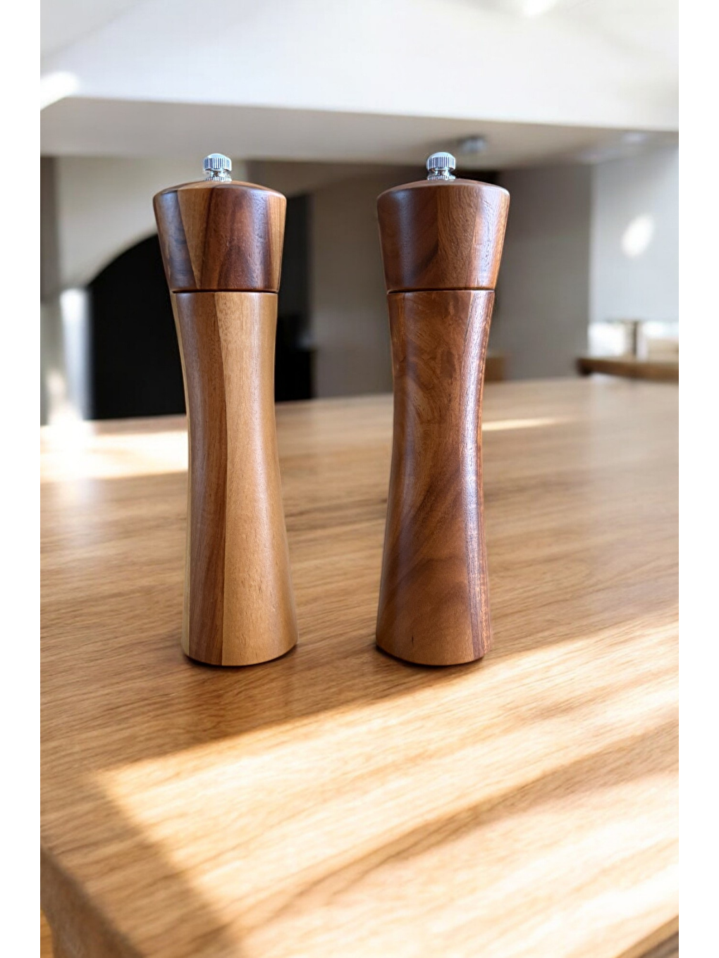 Kahverengi Akasya Komple Ahşap Gövdeli Baharat Öğütücüsü 21 cm2 Adet396-3