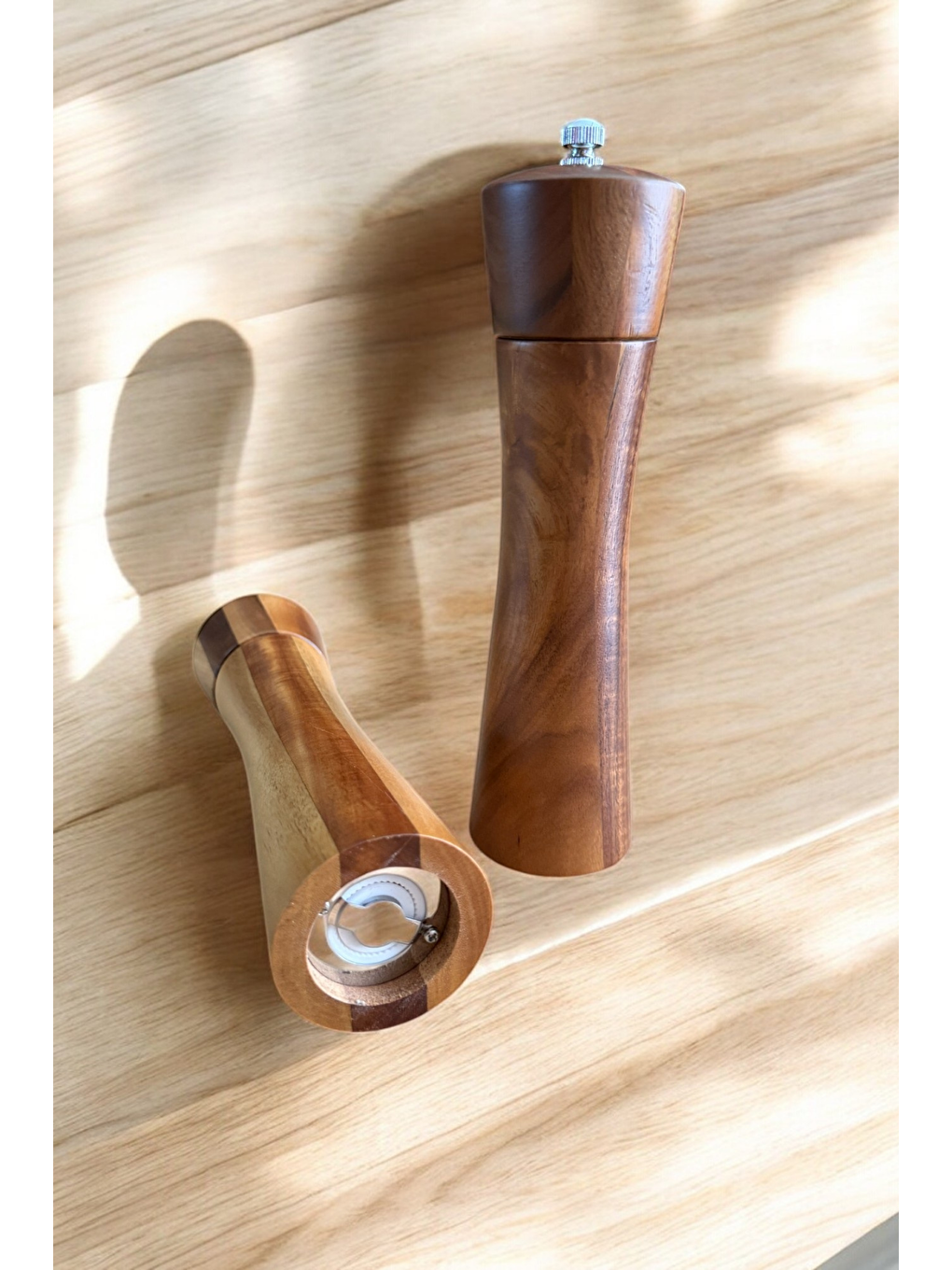 Kahverengi Akasya Komple Ahşap Gövdeli Baharat Öğütücüsü 21 cm2 Adet396-4