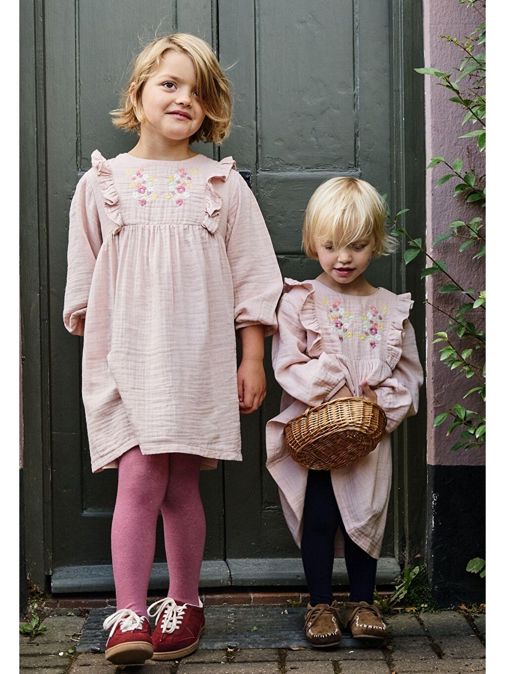 Elbise 1-10 Yaş Pudra Pembe