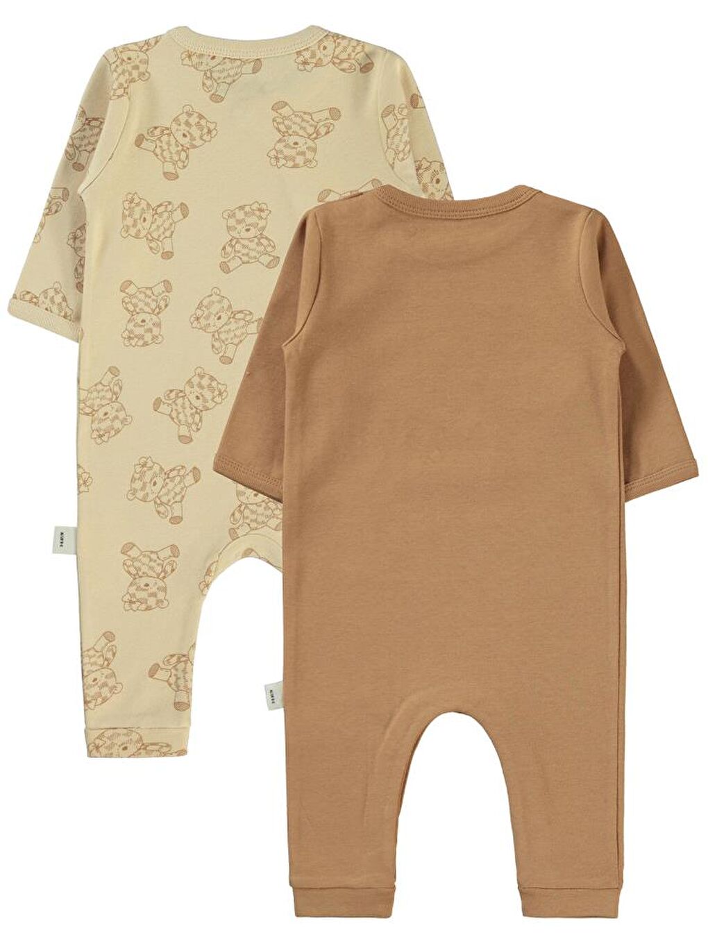 Kahverengi Baby Cute Bear Baskılı 3-9 Ay Tulum - Kahve 9-12 Ay