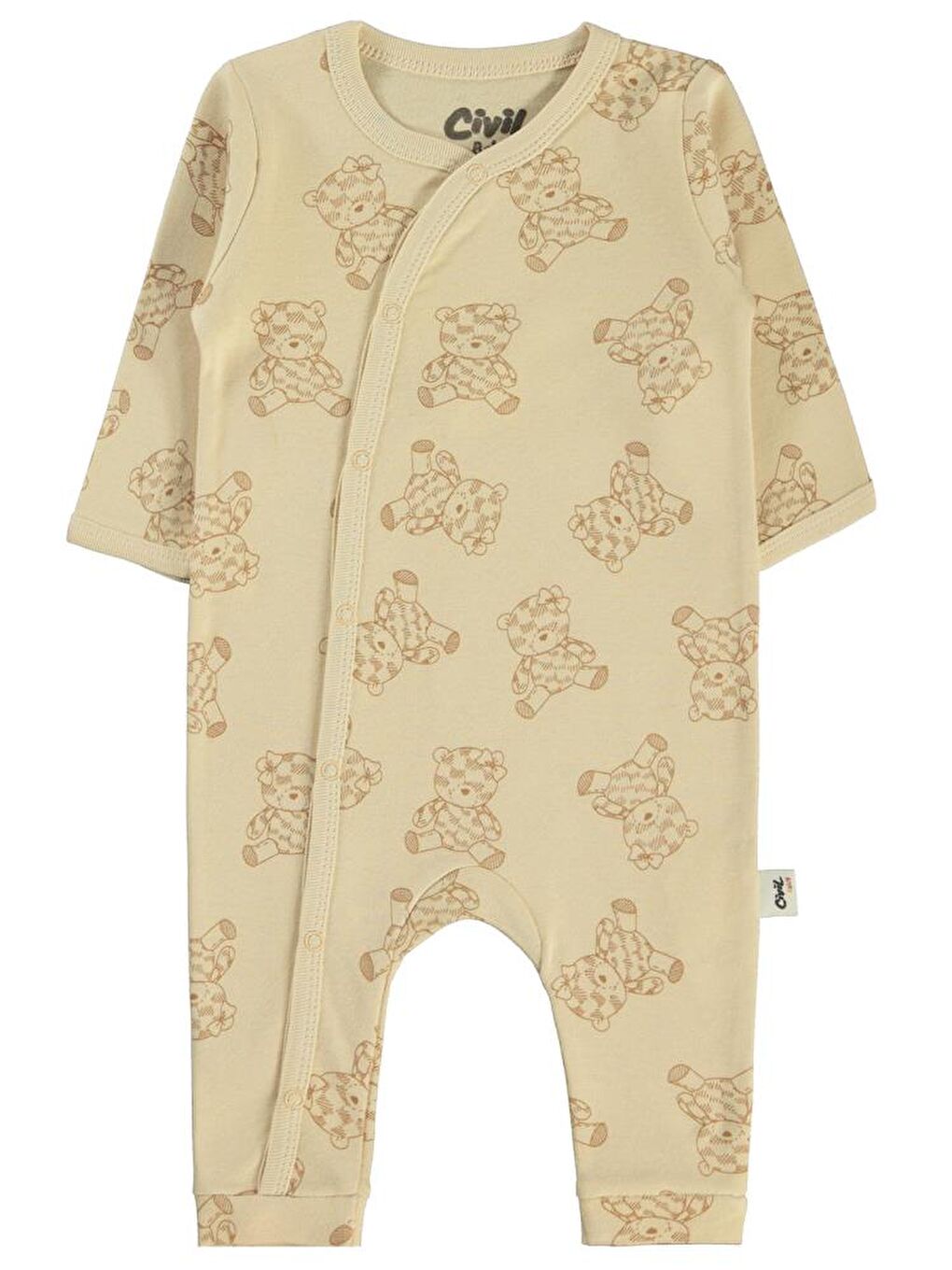 Kahverengi Baby Cute Bear Baskılı 3-9 Ay Tulum - Kahve 9-12 Ay-3