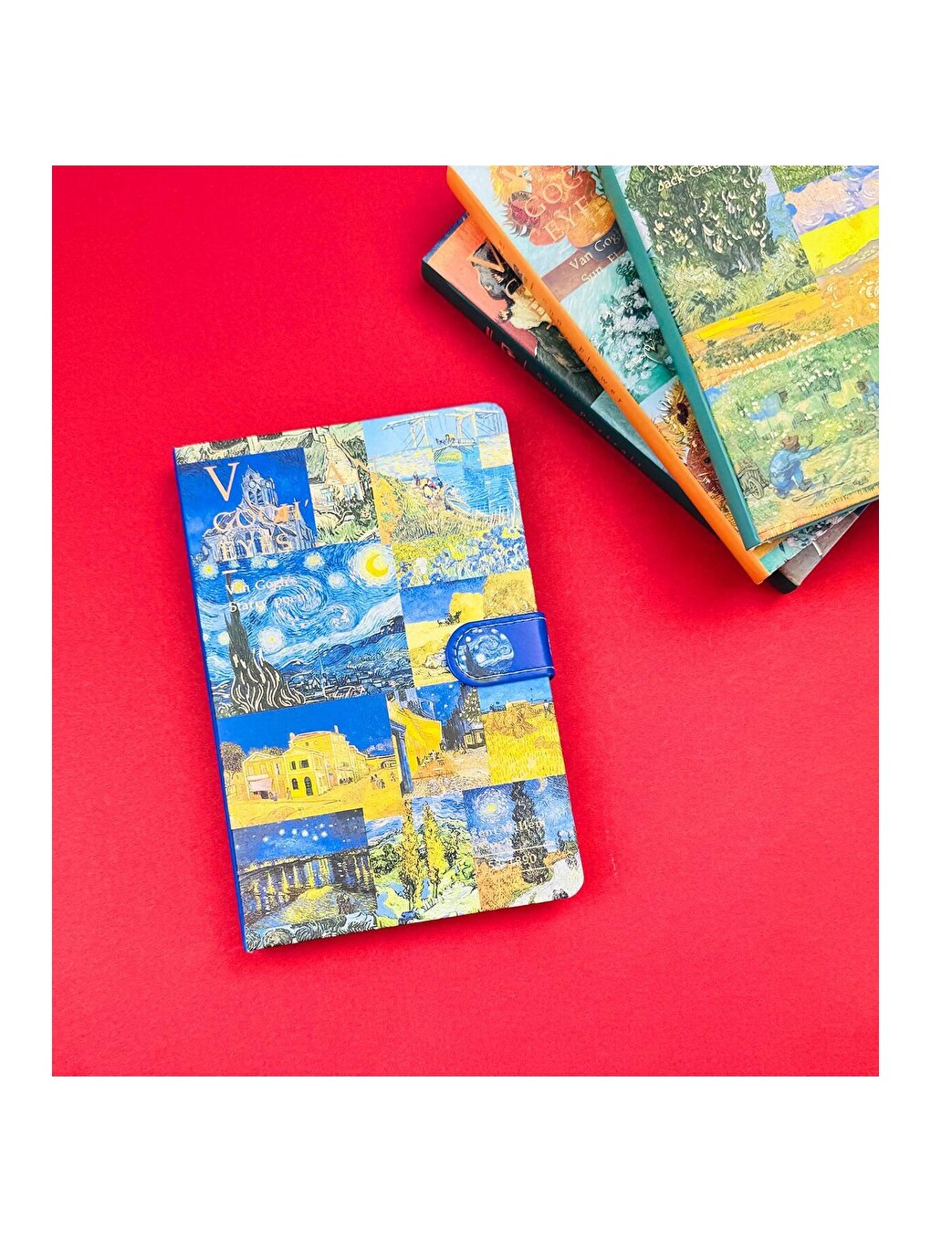 Van Gogh Kolaj Tasarımlı Mıknatıs Kapaklı Defter Bm 1209