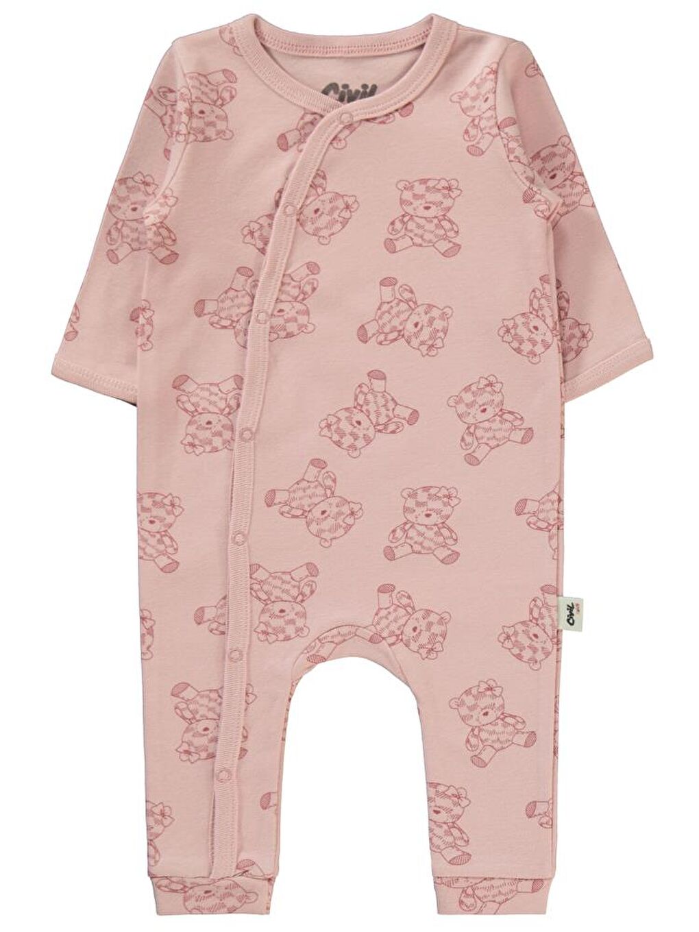 Baby Cute Bear Baskılı 3-9 Ay Tulum - Bordo 3-6 Ay-2