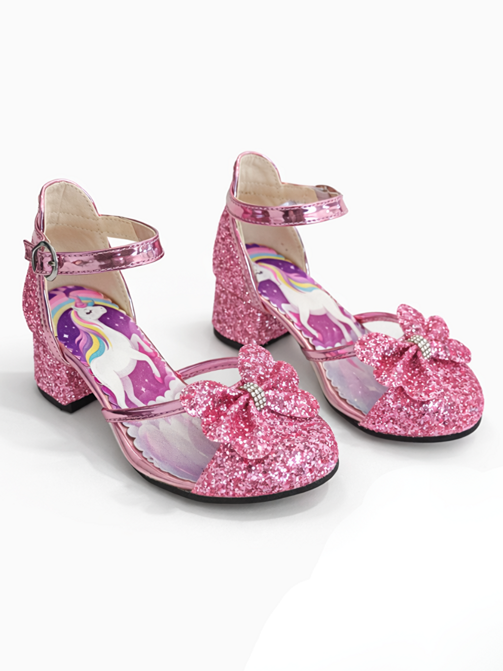 Mor Simli Abiye Kız Çocuk Yarım Topuk Ayakkabı-2