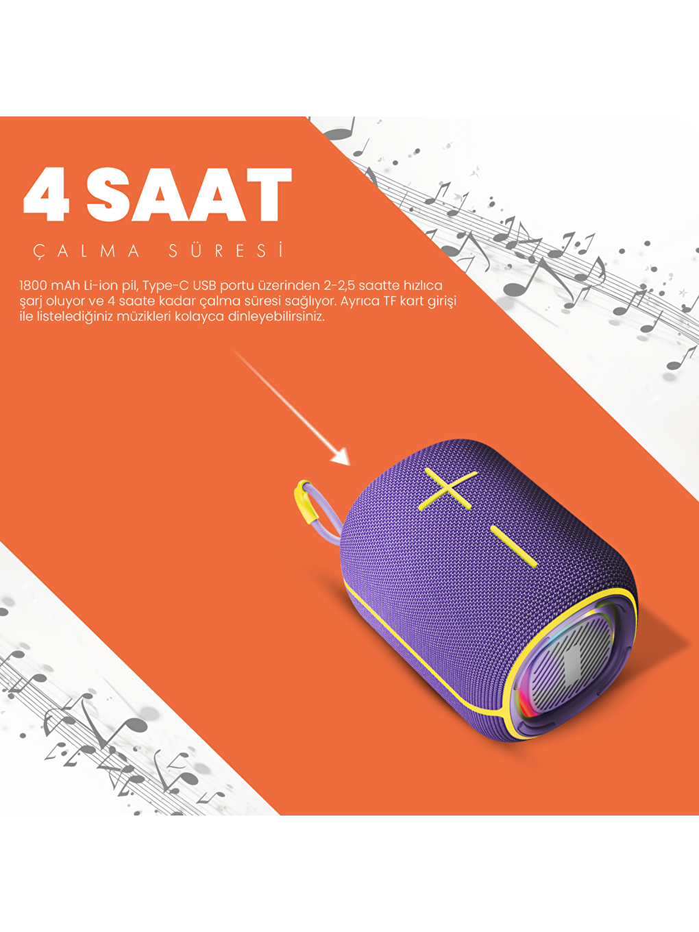 LC WAIKIKI KI23KSV6 Bluetooth Hoparlör Mor 10W IPX6 Suya Dayanıklı - 3