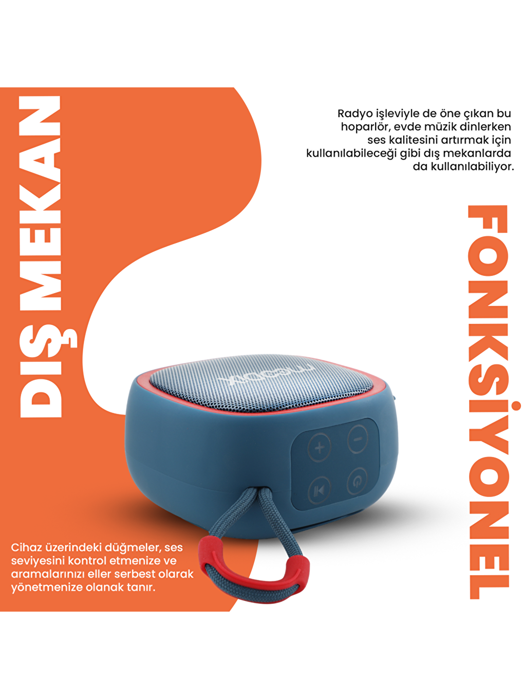 Moodix KI23KS659 Bluetooth Hoparlör Mavi 5W - 1