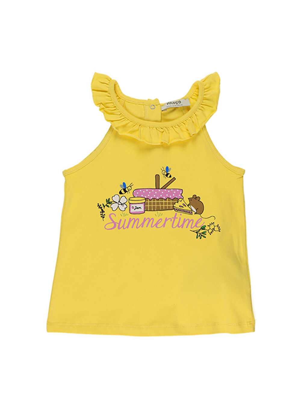Sarı Kız Çocuk Baskı Detaylı Atlet