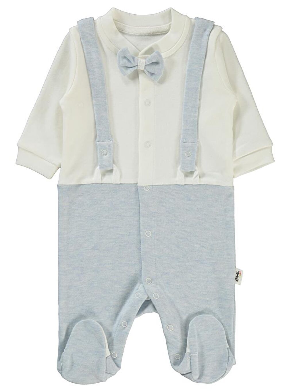 Baby Askılı Papyonlu1-9 Ay Tulum - Mavi 9-12 Ay