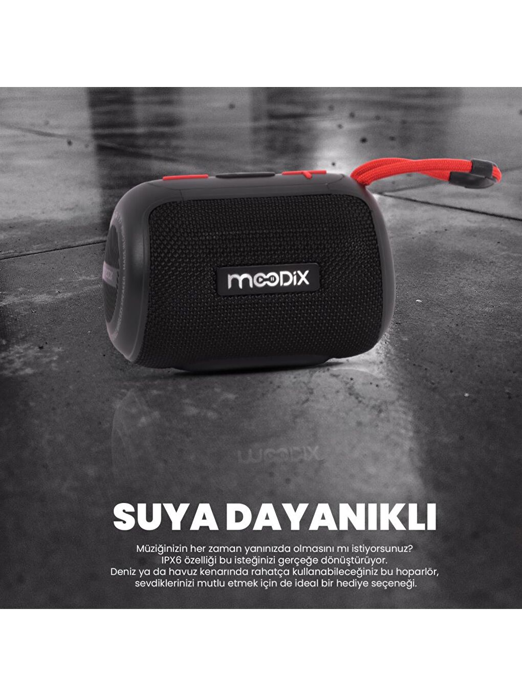 HO23T10 Bluetooth Hoparlör Siyah 5W IPX6 Suya Dayanıklı-3