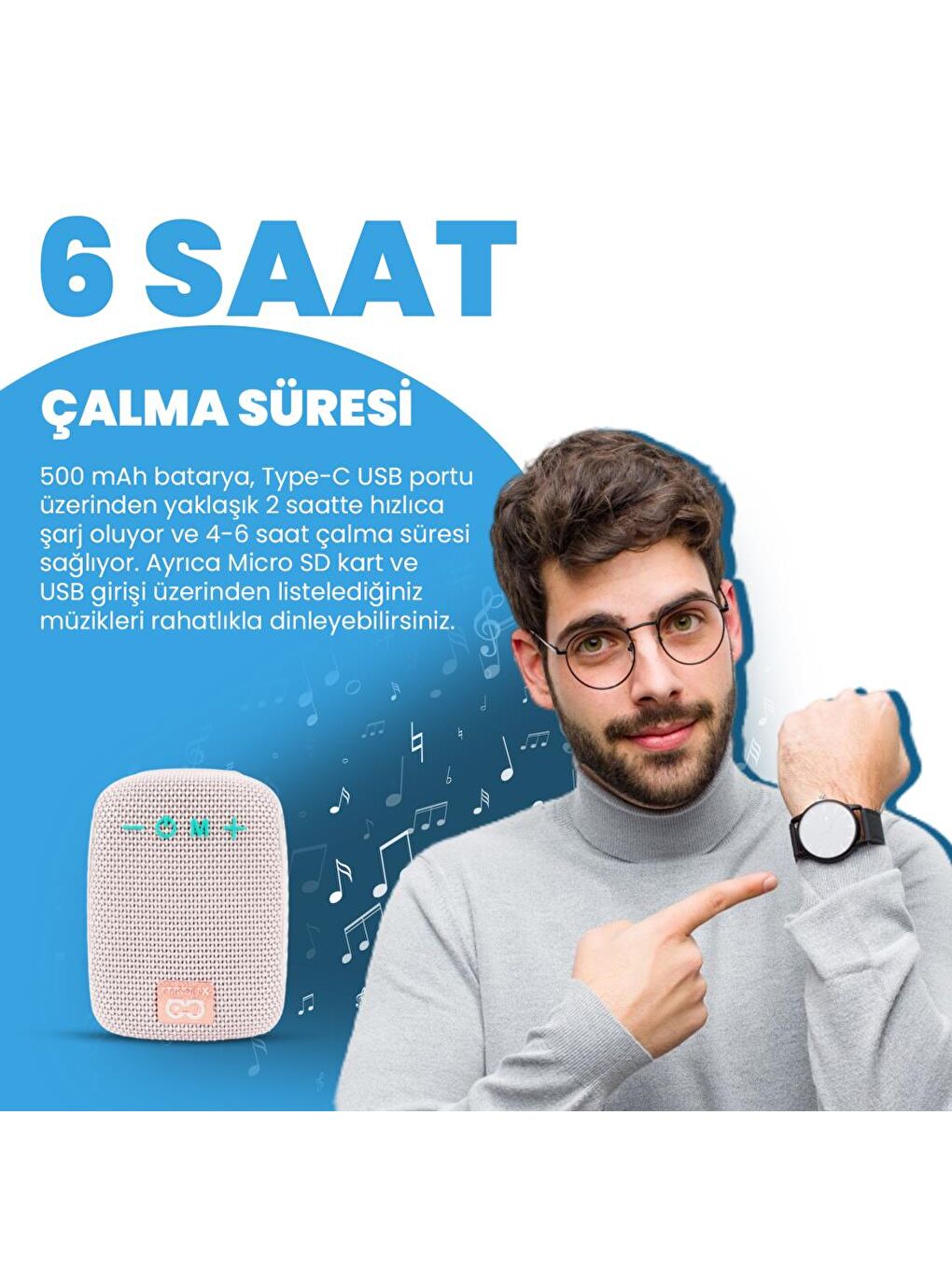 Takılabilir Bluetooth Hoparlör HO23TG392, Klispsli, Gidon Bağlama Aparatlı Bisiklet Hoparlörü-4
