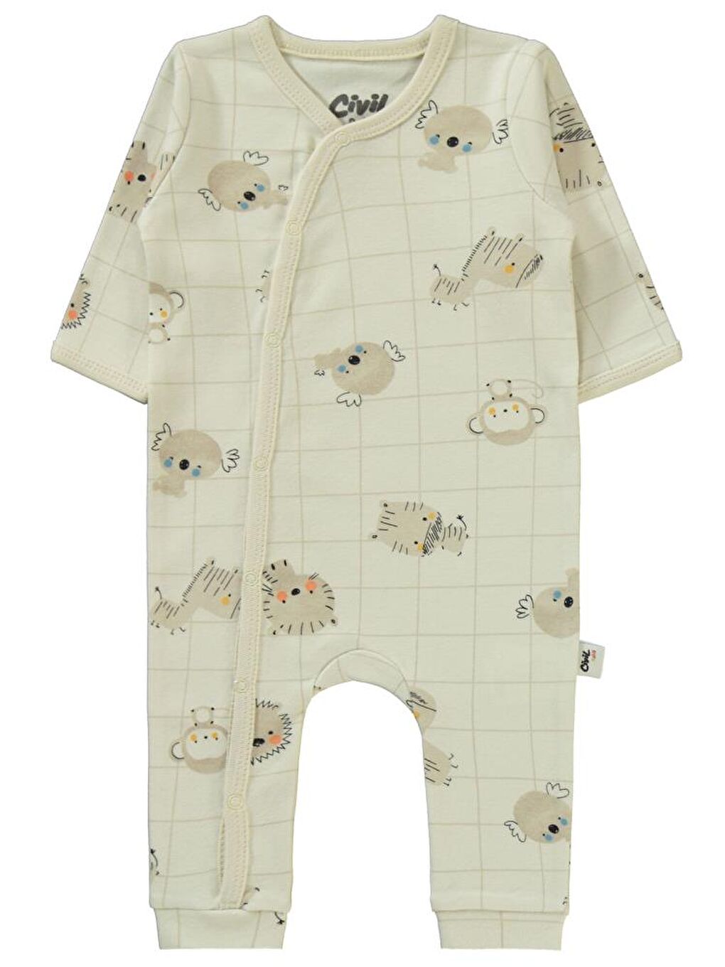 Kahverengi Baby Fun Animals Baskılı 3-9 Ay Tulum - Kahve 9-12 Ay