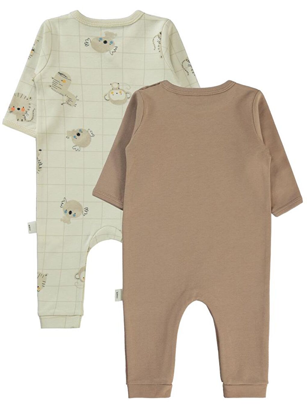 Kahverengi Baby Fun Animals Baskılı 3-9 Ay Tulum - Kahve 9-12 Ay-2