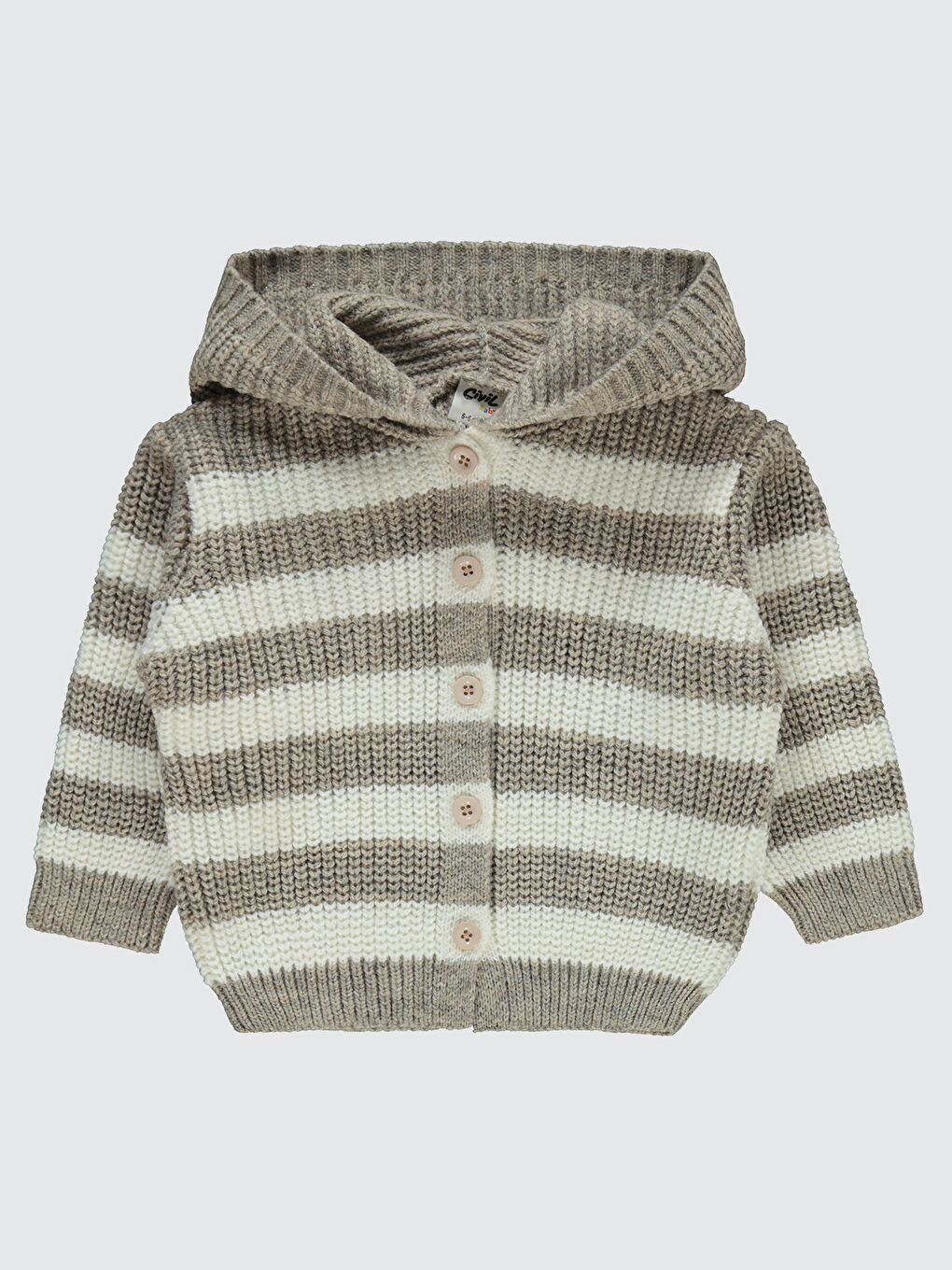 Kahverengi Kız  Bebek Hırka 6-18 Ay Sütlü Kahve