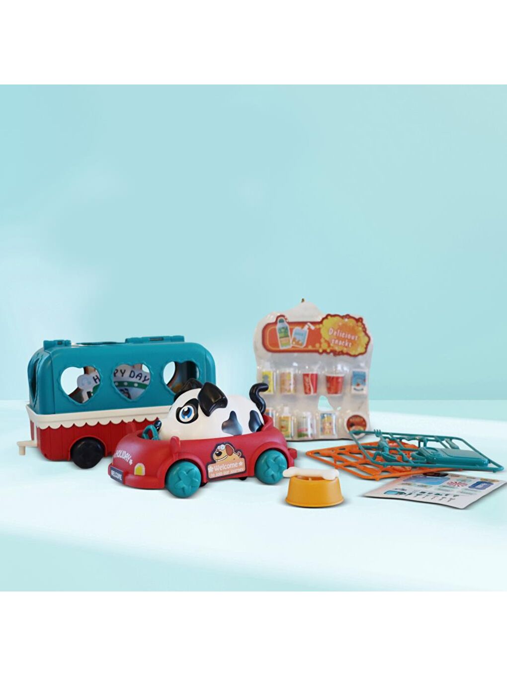 Ses Kontrollü Köpek, Araba ve Atıştırma Arabası Seti-1