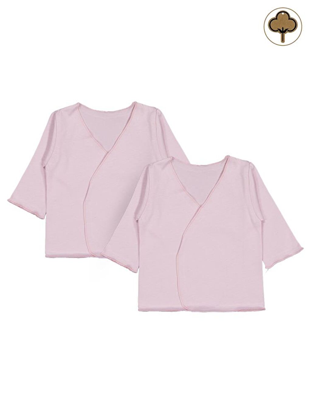 Baby Organik Pamuklu 2'li İç Zıbın - Pembe 0-1 Ay-1