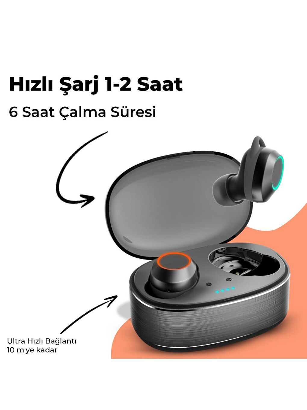 Moodix KI23K020 Bluetooth Kulakiçi Kulaklık Siyah - 2